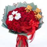 Love Teddy 51 Kırmızı Gül Buketi